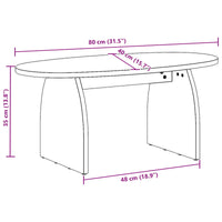 Tavolino da salotto Marrone 80 x 40 x 35 cm Pino massello 873532