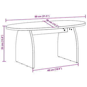Tavolino da salotto Marrone 80 x 40 x 35 cm Pino massello 873532