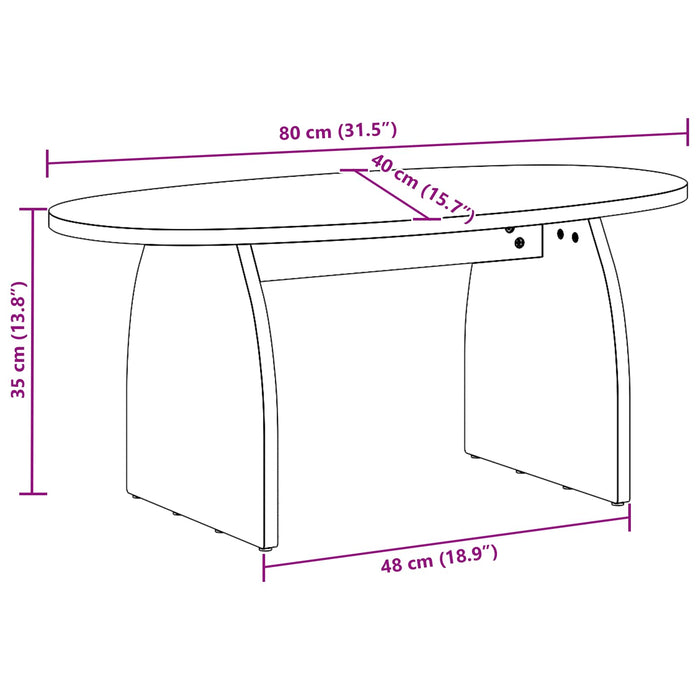 Tavolino da salotto Marrone 80 x 40 x 35 cm Pino massello 873532