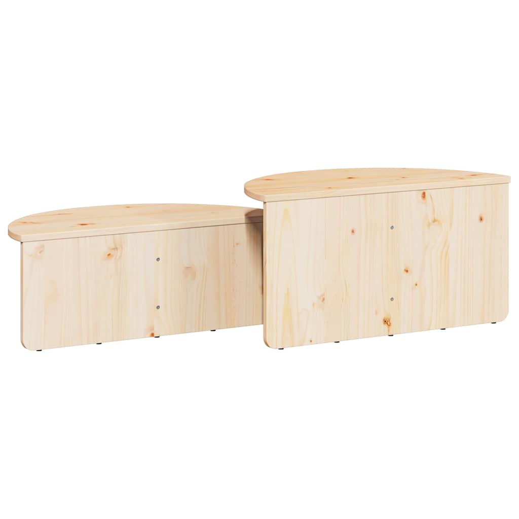 vidaXL Tavolino da salotto 2 pcs Naturale 79 x 39.5 x 40 cm