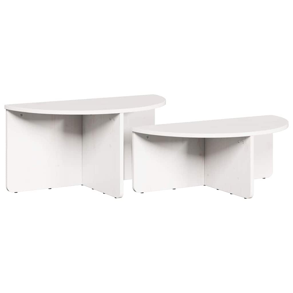 Tavolino da salotto 2 pcs Bianco 79 x 39.5 x 40 cm 873536