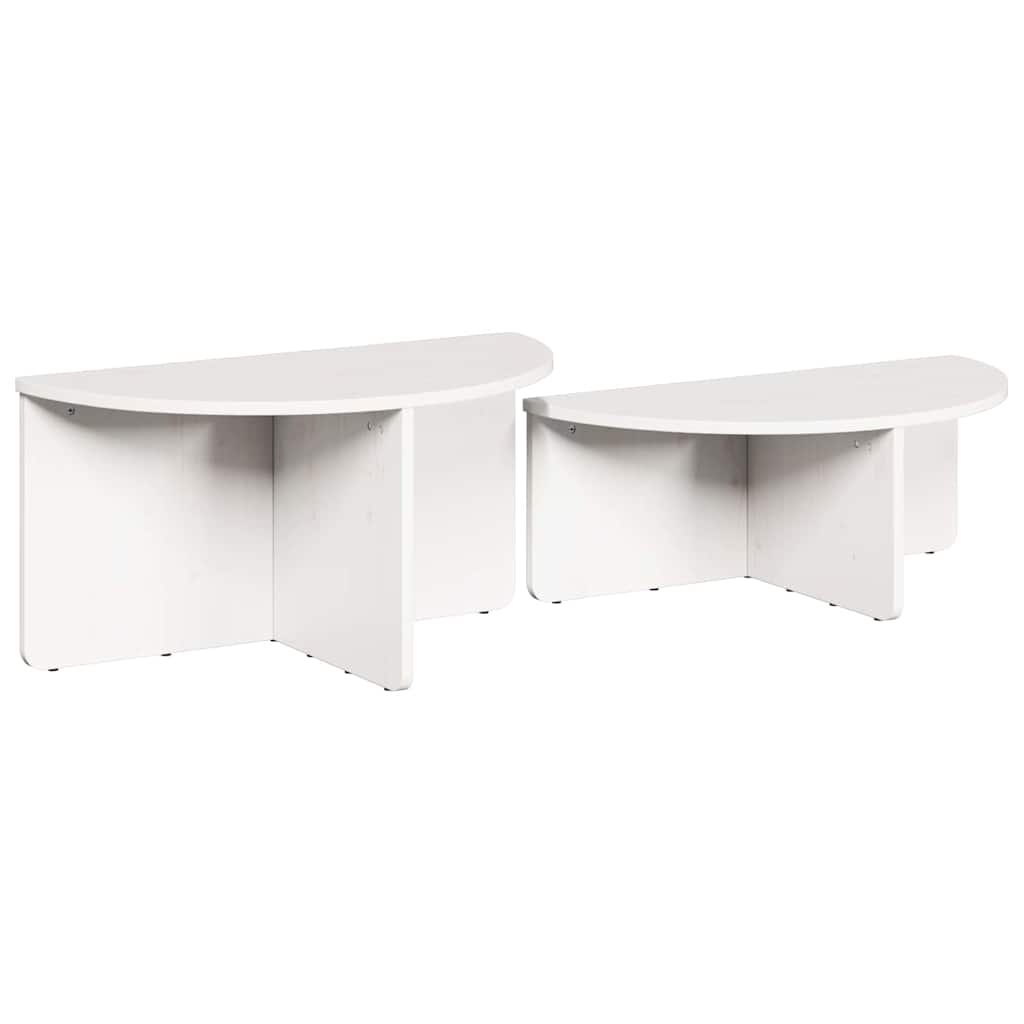 vidaXL Tavolino da salotto 2 pcs Bianco 79 x 39.5 x 40 cm