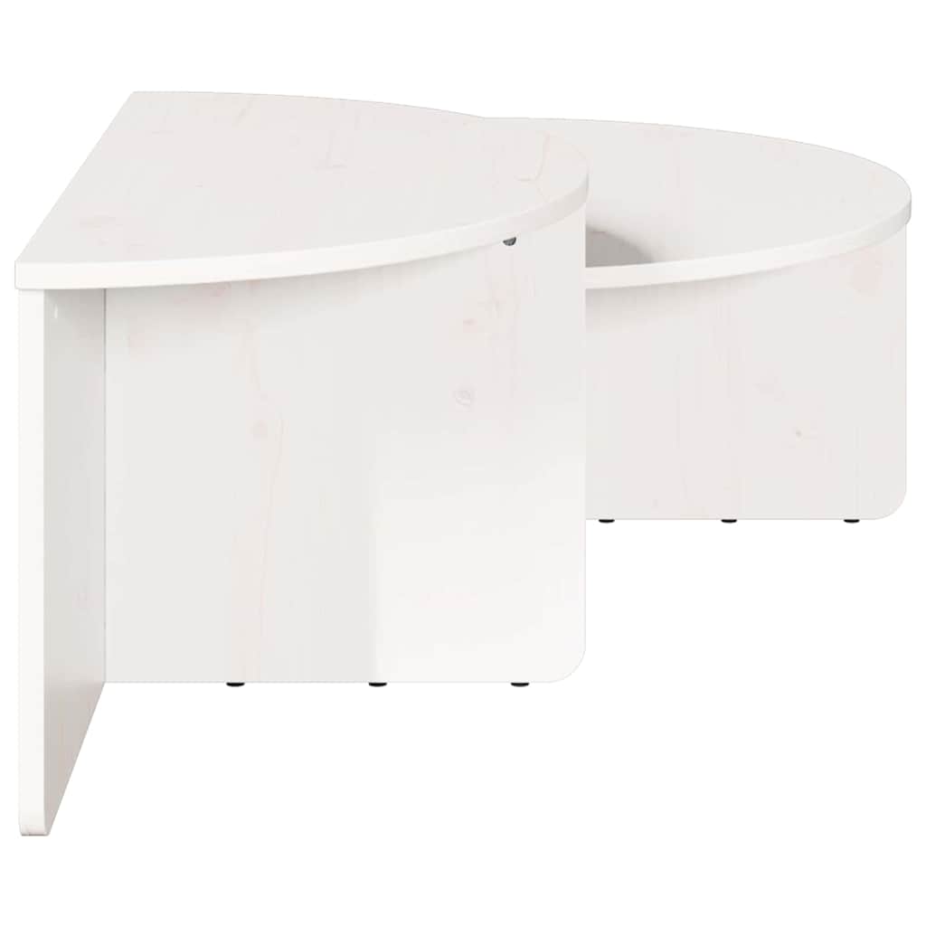 vidaXL Tavolino da salotto 2 pcs Bianco 79 x 39.5 x 40 cm