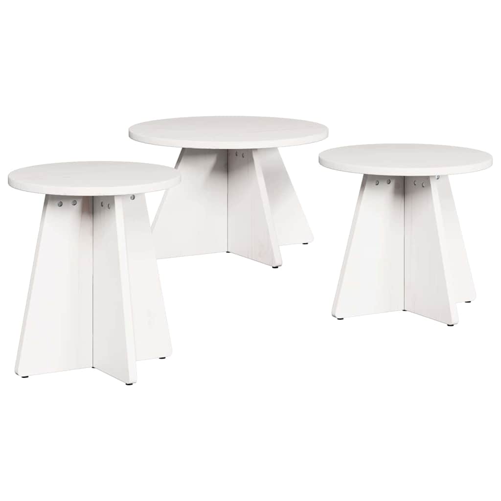vidaXL Tavolino da salotto 3 pcs Bianco 49 x 49 x 30 cm