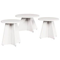 vidaXL Tavolino da salotto 3 pcs Bianco 49 x 49 x 30 cm
