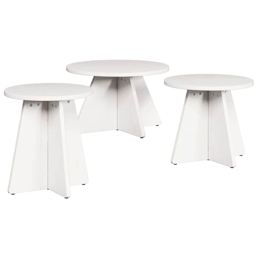 vidaXL Tavolino da salotto 3 pcs Bianco 49 x 49 x 30 cm
