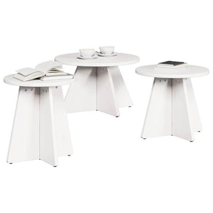 vidaXL Tavolino da salotto 3 pcs Bianco 49 x 49 x 30 cm