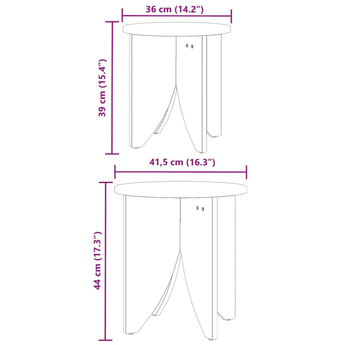 vidaXL Tavolino da salotto 2 pcs Bianco 41,5 x 41,5 x 44 cm