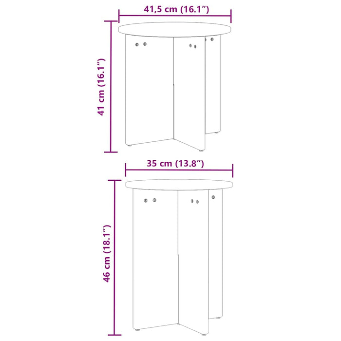 Tavolino da salotto 2 pcs Naturale 41.5 x 41.5 x 41 cm 873547