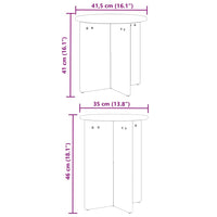 vidaXL Tavolino da salotto 2 pcs Naturale 41.5 x 41.5 x 41 cm