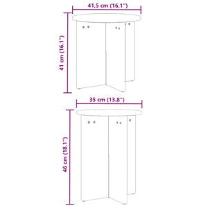 vidaXL Tavolino da salotto 2 pcs Naturale 41.5 x 41.5 x 41 cm