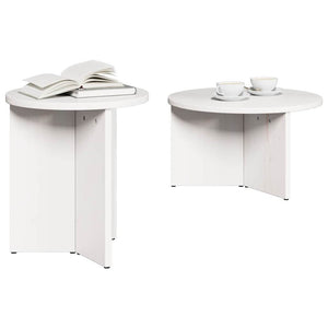 vidaXL Tavolino da salotto 2 pcs Bianco 49 x 49 x 28 cm