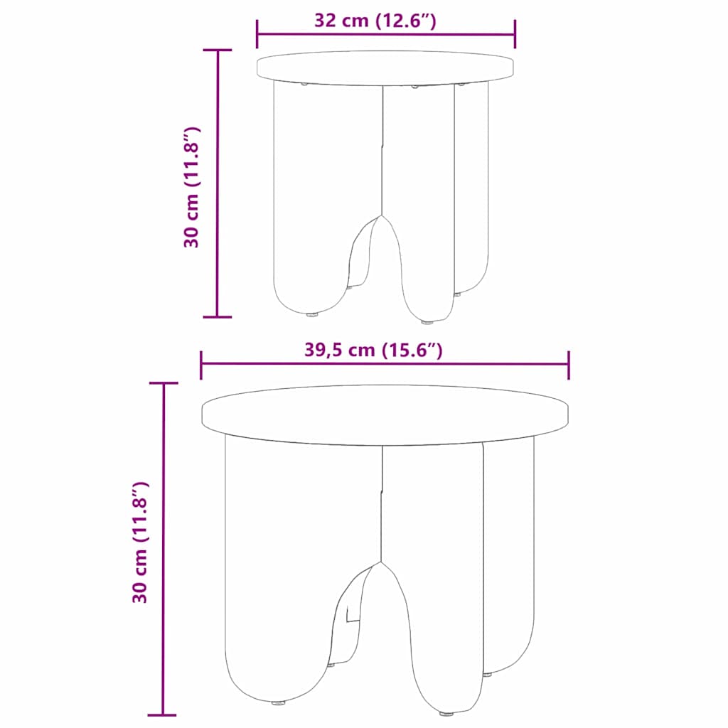 Tavolino da salotto 2 pcs Cera marrone 39.5 x 39.5 x 30 cm 873555