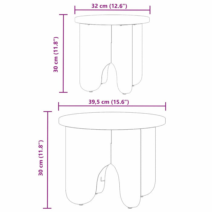 Tavolino da salotto 2 pcs Cera marrone 39.5 x 39.5 x 30 cm 873555
