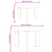 Tavolino da salotto 2 pcs Naturale Legno massello di pino 873559