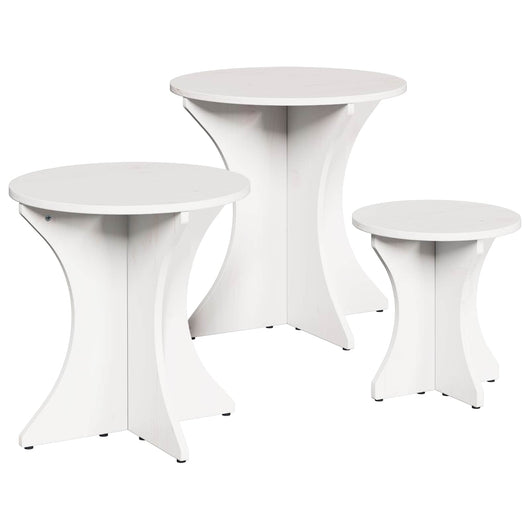 Tavolino da salotto 3 pcs Bianco 873569
