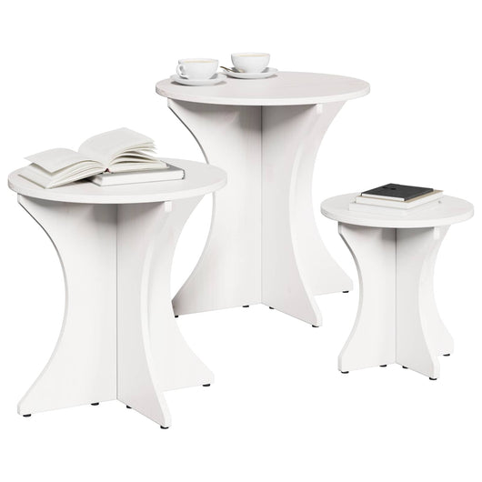 Tavolino da salotto 3 pcs Bianco 873569