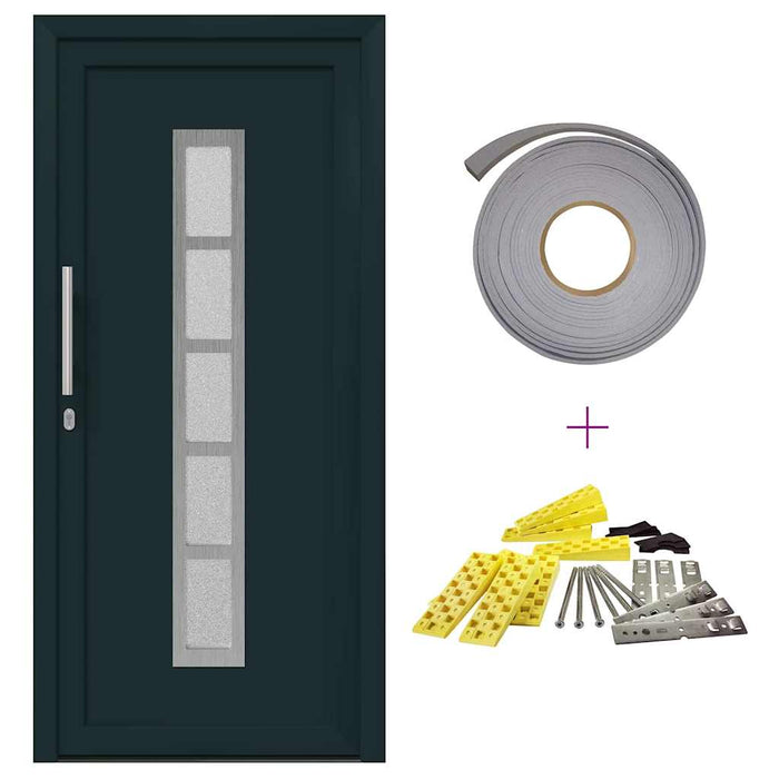 vidaXL Porta Frontale Antracite PVC