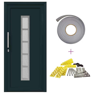 vidaXL Porta Frontale Antracite PVC