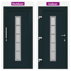 vidaXL Porta Frontale Antracite PVC