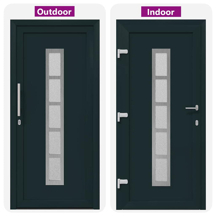vidaXL Porta Frontale Antracite PVC