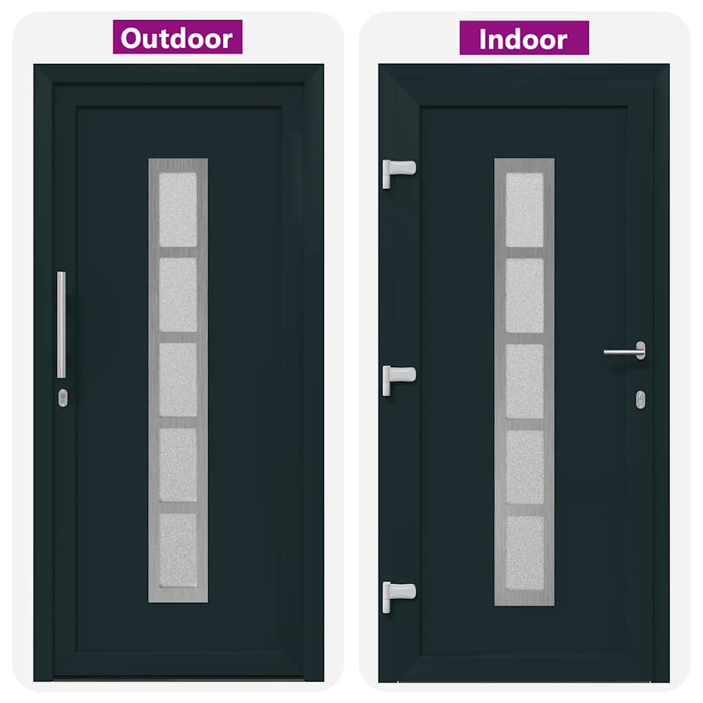 vidaXL Porta Frontale Antracite PVC