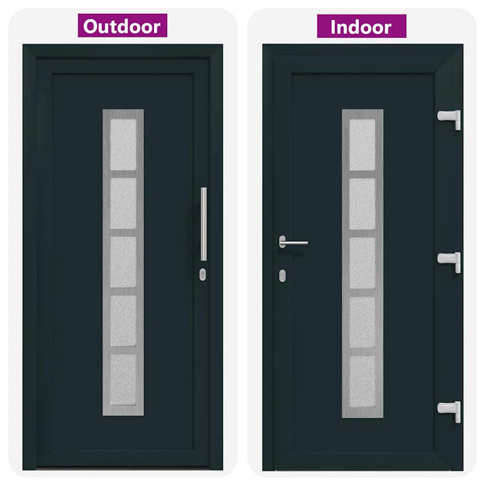 vidaXL Porta Frontale Antracite PVC