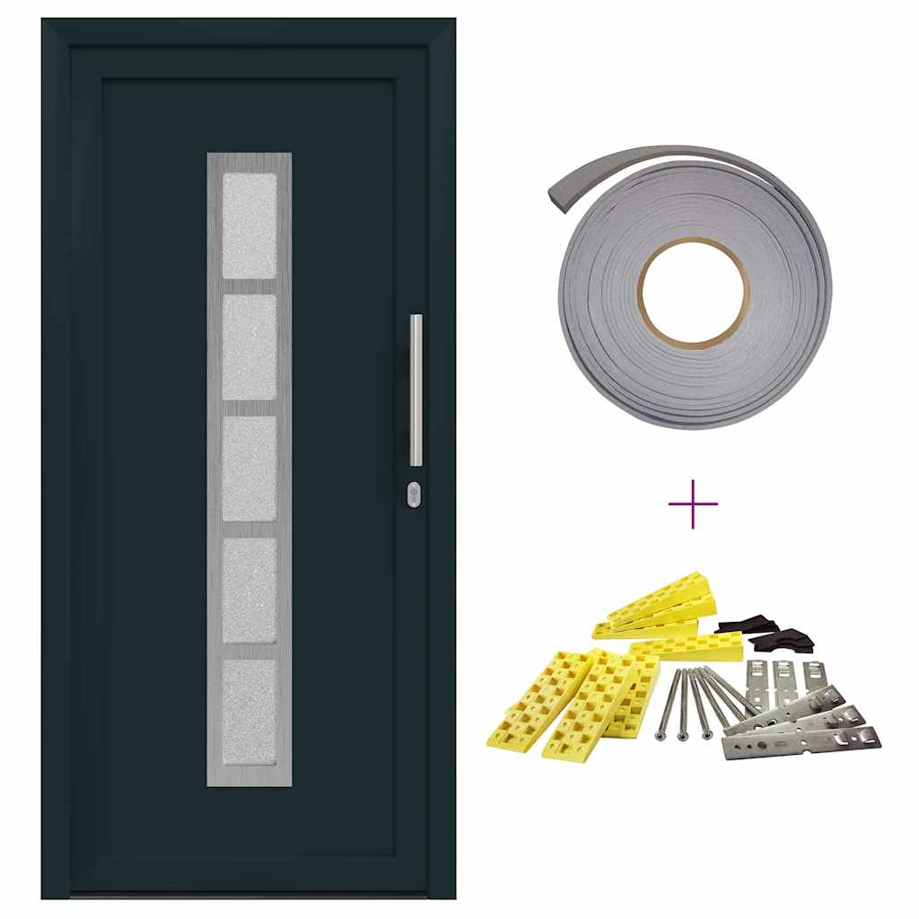 vidaXL Porta Frontale Antracite PVC