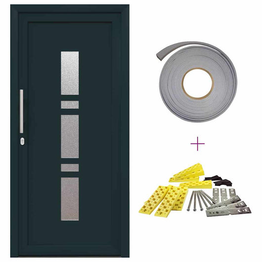 vidaXL Porta d'ingresso Antracite PVC