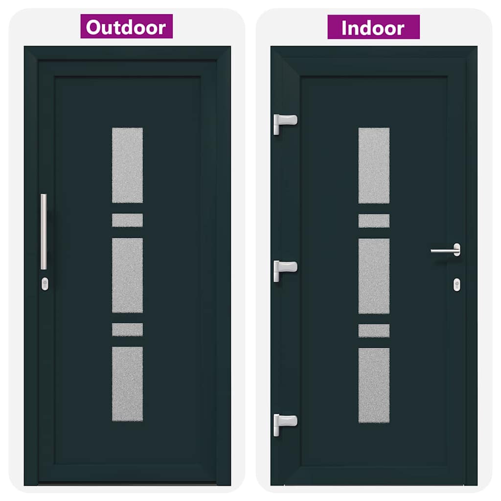 vidaXL Porta d'ingresso Antracite PVC