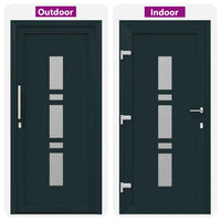 vidaXL Porta d'ingresso Antracite PVC