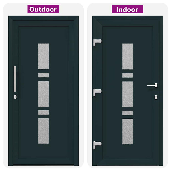 vidaXL Porta d'ingresso Antracite PVC