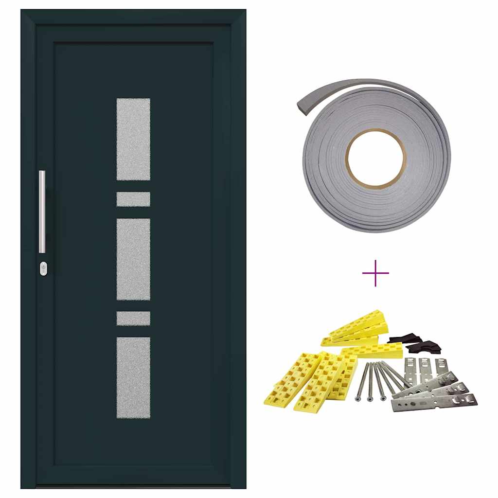 vidaXL Porta d'ingresso Antracite PVC