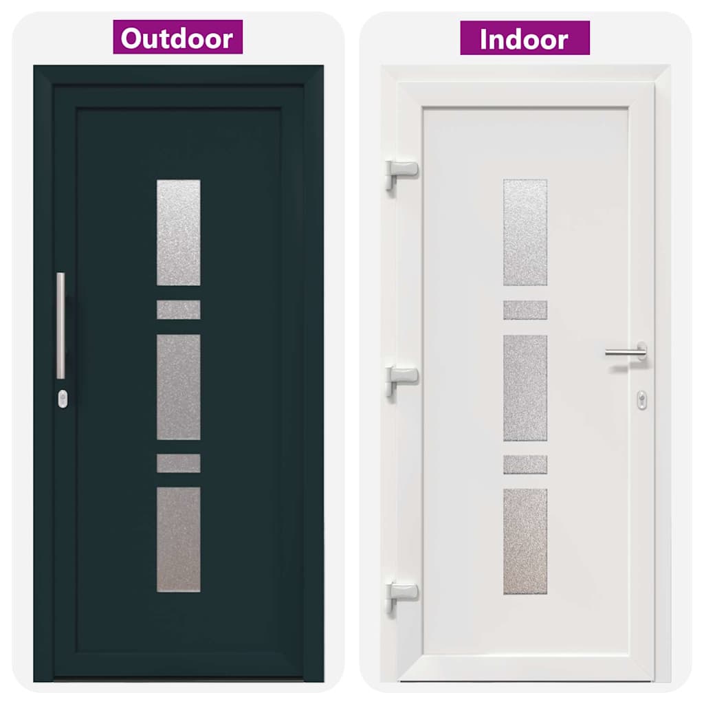 vidaXL Porta d'ingresso Antracite PVC