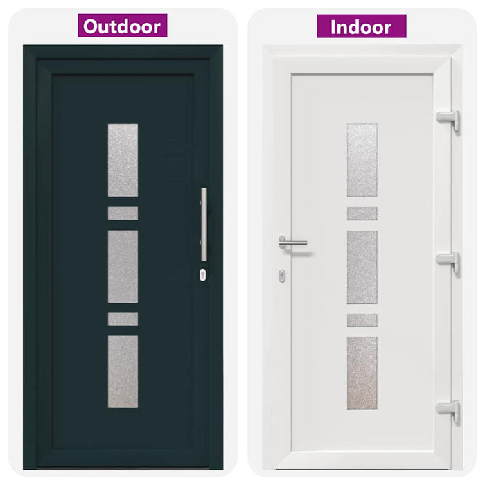 vidaXL Porta d'ingresso Antracite PVC