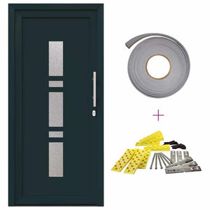 vidaXL Porta d'ingresso Antracite PVC