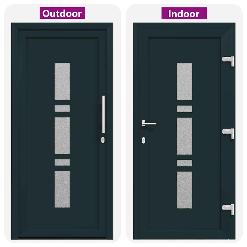 vidaXL Porta d'ingresso Antracite PVC