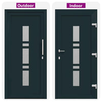 vidaXL Porta d'ingresso Antracite PVC