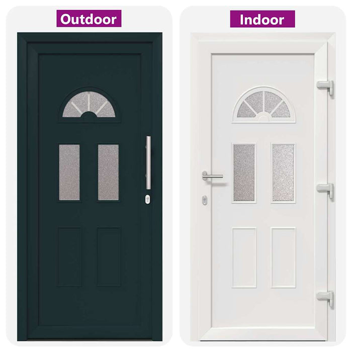 vidaXL Porta Frontale Antracite PVC