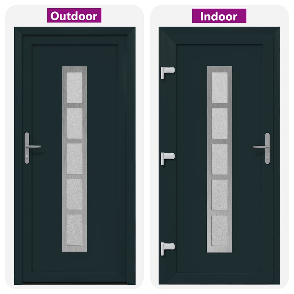 vidaXL Porta Frontale Antracite PVC