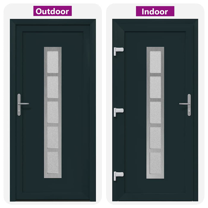 vidaXL Porta Frontale Antracite PVC