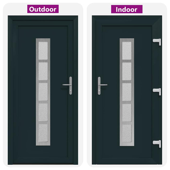 vidaXL Porta Frontale Antracite PVC