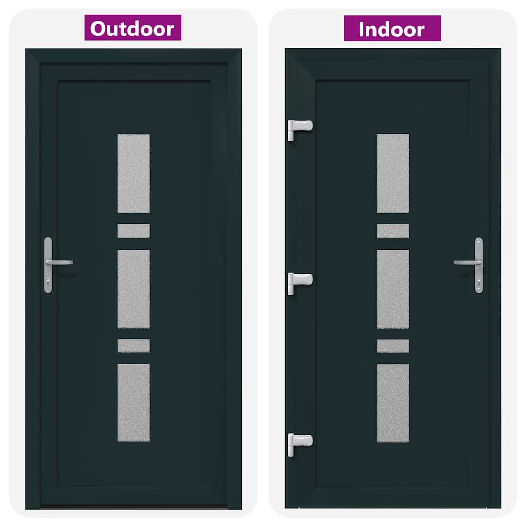 vidaXL Porta d'ingresso Antracite PVC