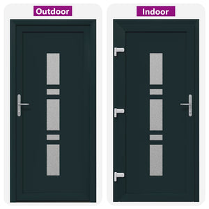 vidaXL Porta d'ingresso Antracite PVC