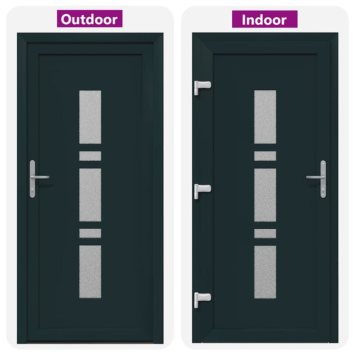 vidaXL Porta d'ingresso Antracite PVC