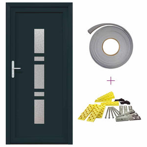 vidaXL Porta d'ingresso Antracite PVC