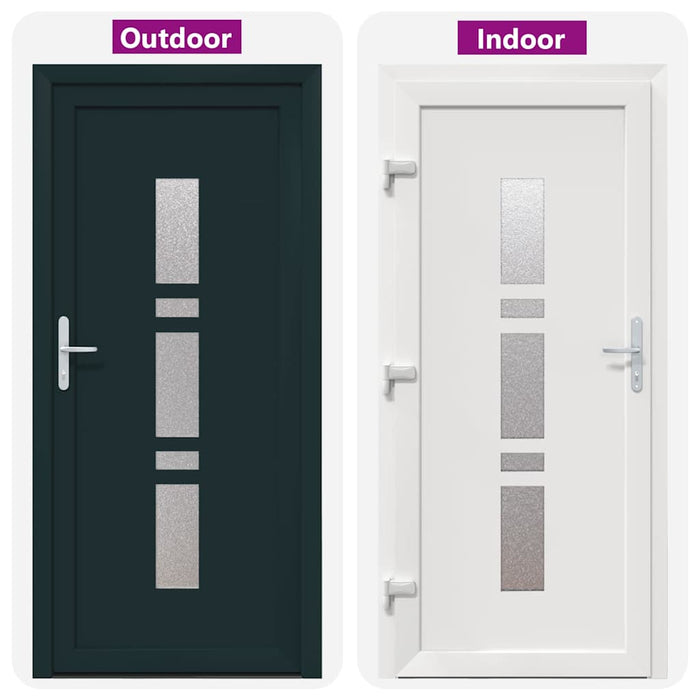 vidaXL Porta d'ingresso Antracite PVC