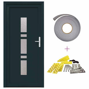 vidaXL Porta d'ingresso Antracite PVC