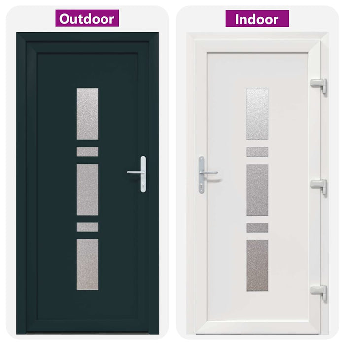 vidaXL Porta d'ingresso Antracite PVC