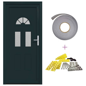 vidaXL Porta Frontale Antracite PVC